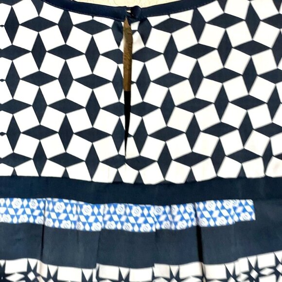 Armani Exchange Mini Dress Womens Size 2 Navy Blue Long Sleeve Geometric - Picture 9 of 12